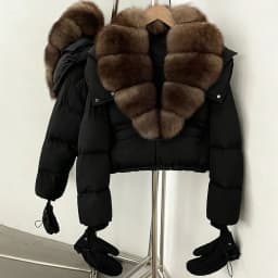 OFTBUY New Short Outerwear Hood Duck Down Luxury Real Fur Down Jacket with Removable Gloves Women Puffer Coat with Real Fox Fur