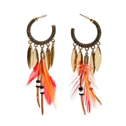 Round Retro Women's Dream Catcher Handmade Long Tassel Feather Earrings Female Leaves Pendant Earring Kolczyki Boho Jewelry