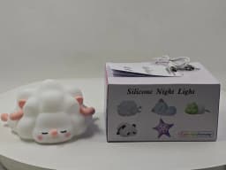 LED Night Light Cute Sheep Panda Rabbit Silicone Lamp Rechargeable Animal Shape Sleep Soft Nightlights For Kids Birthday Gift