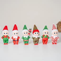 4/5/6 Pcs Mini Baby Elf Christmas Doll Mini Miniature Plaid Accessories Green and Red Suitable for Xmas New Year Decor Gift