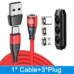AUFU 60W Magnetic USB Cable Fast Charging USBC To Type C Micro Magnetic Data Cord For Macbook Samsung Xiaomi Magnet Charger Wire