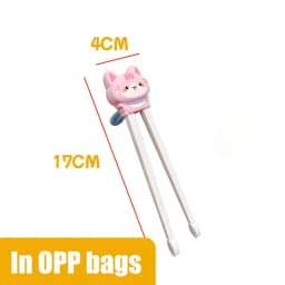 1Pair Baby Kids Training Tableware Food Sticks Cartoon Animal Chopsticks For Children Cute Cat Elementary Learning Chopstick