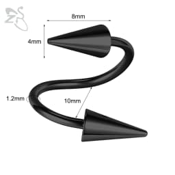 ZS 1 PC 16G Stainless Steel Twisted Nose Ring For Men Women Cone Spike Spiral Helix Cartilage Rings Lip Eyebrow Piercing Jewelry