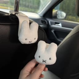 2PCS Miffy Rabbit Cartoon Cute Car Hook Ins Multi functional Backrest Car Storage Decoration