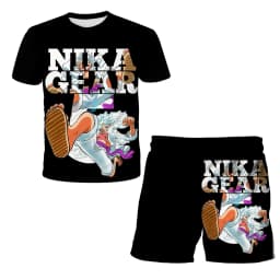 2026 Boys' One Piece 3D T-shirt Set, Super Cool Luffy Zoro Summer Top + Shorts, Children's Short-Sleeve Birthday Gift for Boys