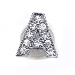 Shoe Charms Glitter Rhinestone Letter Silver Crystal Alphabet DIY Alloy Shoe Decorations Jewelry Slider Bracelet Wristbands