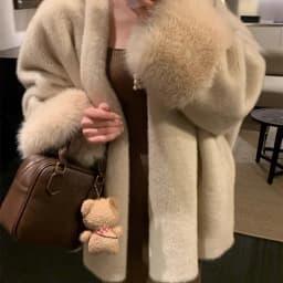 New Autumn Winter Environmentally Friendly Imitation Mink Fur Coat Women's Celebrity Style Loose Version Fashion Coat