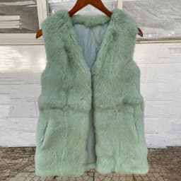 Fancy Rani Real Rabbit Fur Vest Natural Jacket For Women Fashion Leather Autumn Winter Spring Outwear High Quality