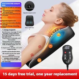 Electric Cervical Massager Waist Back Shoulder Neck Kneading Heated Deep Muscle Car and Home Use Massage Pillow Gift for Elders