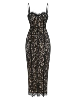 Sexy Spaghetti Strap V Neck Lace Long Dress Women Black Floral Lace Sleeveless Bodycon Dresses Elegant Evening Celebrity Party