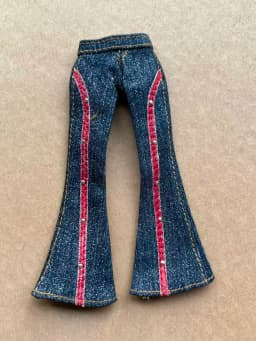 1/6 Scale Slim Monster Doll Jeans Pants Tshirt Dressing Parts Decors Compatible with Slim Doll Body for Collectible Figures