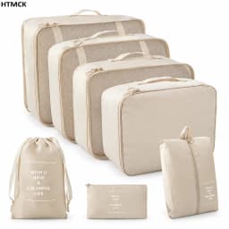 Travel Cube Organizer Bags, Lightweight Zipper Compression Packing Pouches, Portable Luggage Storage Bag Set