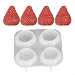 3D Strawberry Aromatherapy Candle Silicone Mold DIY Handmade Romantic Scented for Valentine's Day Party Home Decor Birthday Gift