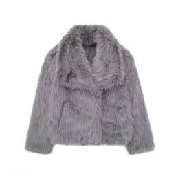 Women's Artificial Fur Coat with Large Lapel Short Fashionable Fox Fur Style Fluffy Plush Clothing for Ladies
