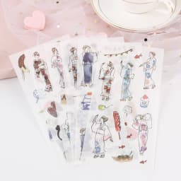 6 Sheets/pack Kawaii Washi Stickers Flower Leaf Food Decorative Stickers For The Diary Paper Sticker Label Korean Stationery