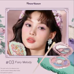Flower Knows Midsummer Fairytales Embossed Five Color Pressed Glitter Eye Shadow Natural Shimmer Pigment Eye Shadow Pallete