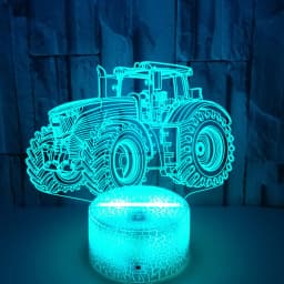 Nighdn 3D Illusion Lamp Tractor Night Light for Bedroom Decoration Led Table Desk Lamp Tractor Gifts for Boys Child Nightlight