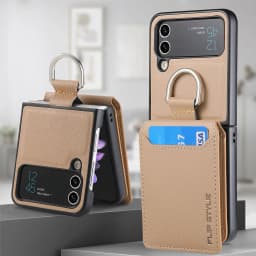 Vertical Cards Solt Magnetic Wallet Ring Holder Leather Case for Samsung Galaxy Z Flip 8 7 FE 6 5 4 Flip4 5G Zflip4 Stand Cover