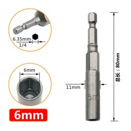 6mm -19mm Deepen Inner Hexagon Sleeve Electric Drill Sleeve Pneumatic Socket Head for Nut Wrench Hand Tools Electric Screwdriver