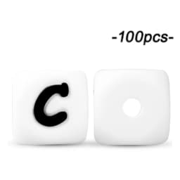 100Pcs 12mm Letter Silicone Beads for DIY Name Jewelry Making Bracelet Necklace Beaded Pen Accessories Keychain Beads Craft