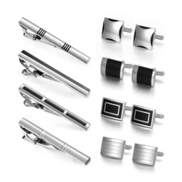 4 Sets Tie Clips & Cufflinks For Men Man Shirt Cufflink Wedding Guests Gift With Box Pisa Ties Pin Luxury Men's Gift For Husband