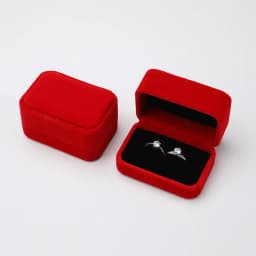 Velvet Ring Box Couple Double Ring Earrings Display Holder Case Proposal Engagement Wedding Marriage Anniversary Jewelry Packing