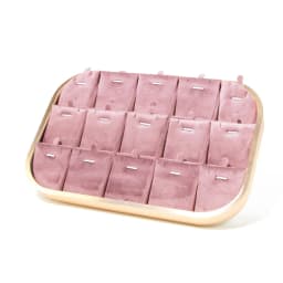 Dark red fabric Jewelry Box Earrings Studs Rings bracelet storage holder Household dressing table drawer Jewelry collection tray