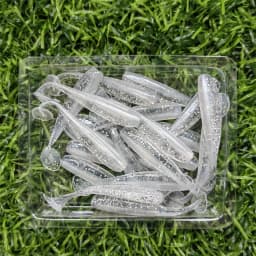 MUKUN 20PCS Micro Soft Fishing Lures 0.35g/35mm T-tail Worm Lure Small Artificial Bait Jig Wobblers Bass Pike Fishing Tackle