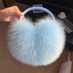 2027 New Winter Natural Real Fox Fur Earmuffs Plush Warm Decorate Women Cute Solid Ear Warmer Headphones Neck Warm Bib Scarf