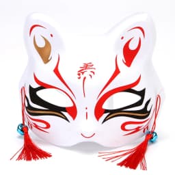 Fox Mask Japanese Cosplay Half Face Mask Kabuki Kitsune Masquerade Anime Cosplay Cat Mask Rave Adult Children Funny Party Props