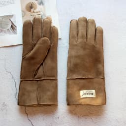 Women's Thickened Winter Sheepskin Fur Gloves Windproof Warm Outdoor Motorcycle Riding Color Leather Finger Gloves