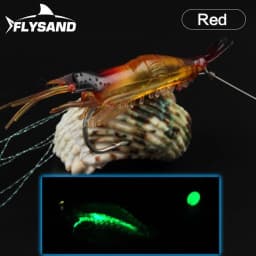 FLYSAND Shrimp Lure with Hooks Luminous Soft Fishing Lures Shrimp Bait Silicone Enticement Tackle Baits FlySand Fishing Tool