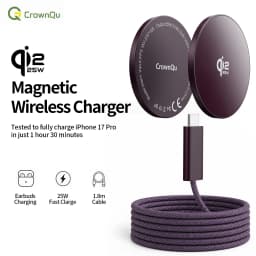 Qi2.2 25W Magnetic Wireless Charger with 47.2" Cable Fast Charging Foldable Stand For iPhone 17 16 15 Pro Max Huawei Xiaomi ipad