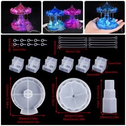 DIY Resin Mold 3D Carousel Horse Rotating Music Box Silicone Resin Epoxy Casting Mould Jewelry Box for DIY Craft Home Ornament