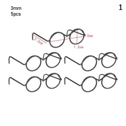 5PCS Retro Metal Round Doll Glasses Frame Lensless Miniature Eyewear Great Collection Cool Eyeglasses For Blythe Doll Accessorie
