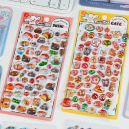 1 pc/4 pcs Japanese Food Cafe Drop 3D Relief Stickers Journaling DIY Diary Cute Stationery Sticker Decor School Supplies
