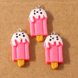 10pcs 34*15mm Resin 3D Simulation Ice Cream Charms Pendant for Earrings Necklace DIY Jewelry Making Accessories Supplies