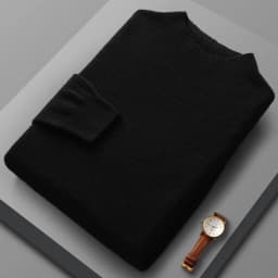 100% Merino Wool Sweater Men's Half high collar Knitted Hoodie Spring Autumn New Cashmere Sweater Versatile Menswear