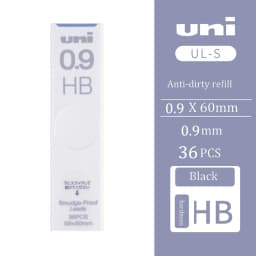 Japanese Stationery Uni UL-S Automatic Lead Anti-Fouling Thickened Black Non-Breakable Student Pencil Lead 0.3/0.4/0.5/0.7/0.9mm