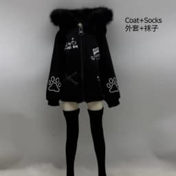 1/4 1/6 Doll's Clothes Suit for 45/30cm Bjd Doll Coat+Socks,Sweatshirts with Hood Dress Up Toys Gift Doll Accessories, No Doll