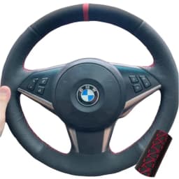 Suede Car Steering Wheel Braid For BMW E60 E61 530d 545i 550i E63 E64 630i 645Ci 650i Car Steering Wheel Cover