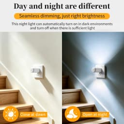 EU/US Plug LED Night Light Dusk to Dawn Night Lamp Auto On Off for Bedroom Bathroom Hallway Kitchen Energy Saving Light Control