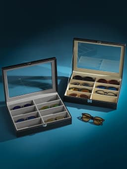 High-End PU Leather Glasses Case Large-Capacity for Men Women Sunglasses Myopia Glasses Jewelry Display Box