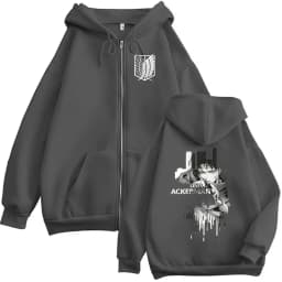 Anime 'Attack on Titan' - Will Ackerman Zipper Hoodie, Retro Fashion for Men and Women, Sweatshirt Casual Long Sleeve Hoodie