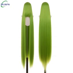 700g High Quality 59" 150cm Long Straight Cosplay Wig With Bang Blond Brown Red Green Blue Heat Resistant Hair Colors Anime Wigs