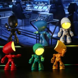 LED Mini Night Light Cute Cartoon Robot Hero Desk Lamp Desktop Ornament Book Light Kids Room Bedside Bedroom Decor Holiday Gifts