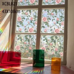 3D Stained Glass Window Film Removable Self Adhesive Glass Sticker Static Cling Vinyl Window Paper For Bathroom Home Decorative