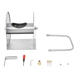 Heavy-Duty Garden Hose Reel Stand - 430 Stainless Steel Water Pipe Storage with Hand Crank (164ft Capacity) Wall/Floor Mounted