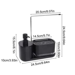 Dual Soap Dispenser with Sponge And Dishcloth Holder Kitchen Hand Dish Soap Dispenser with Tray Multi-Functional Kitchen Soap