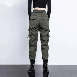HKSH Women Tide Cargo Pants Casual Loose Trend American Pockets Safari Style Overalls High Street Foot Binding Hiking Ins HK3902